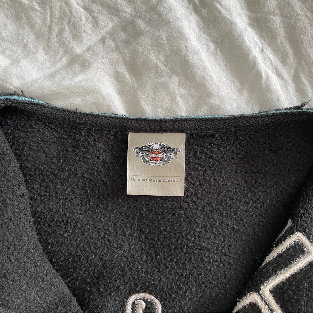 Harley Davidson Motorcycles Zip-Up embroidered hoodie-type jacket smaller size - Picture 9 of 15